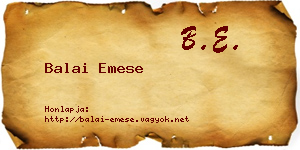 Balai Emese névjegykártya